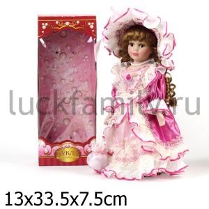 КУКЛА ФАРФОРОВАЯ 30СМ В БАЛЬНОМ ПЛАТЬЕ В РУСС. КОР. в кор.24шт ― Luckfamily.ru