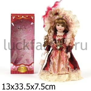 КУКЛА ФАРФОРОВАЯ 30СМ В БАЛЬНОМ ПЛАТЬЕ В РУСС. КОР. в кор.24шт ― Luckfamily.ru