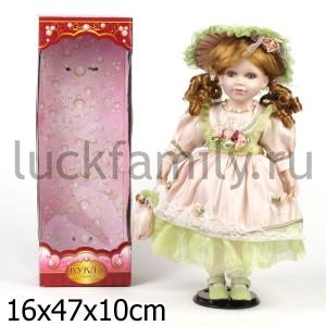 КУКЛА ФАРФОРОВАЯ 45СМ В БАЛЬНОМ ПЛАТЬЕ В РУСС. КОР. в кор.12шт ― Luckfamily.ru