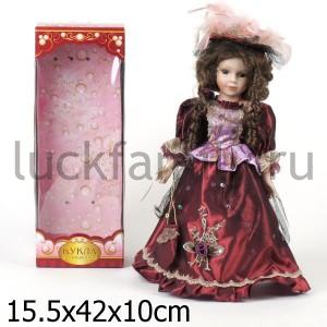 КУКЛА ФАРФОРОВАЯ 40СМ В БАЛЬНОМ ПЛАТЬЕ В РУСС. КОР. в кор.12шт ― Luckfamily.ru