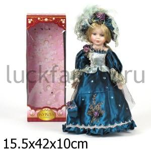 КУКЛА ФАРФОРОВАЯ 40СМ В БАЛЬНОМ ПЛАТЬЕ В РУСС. КОР. в кор.12шт ― Luckfamily.ru