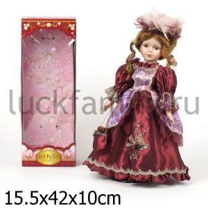 КУКЛА ФАРФОРОВАЯ 40СМ В БАЛЬНОМ ПЛАТЬЕ В РУСС. КОР. в кор.12шт ― Luckfamily.ru