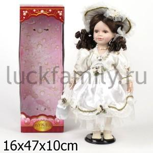 КУКЛА ФАРФОРОВАЯ 45СМ В БАЛЬНОМ ПЛАТЬЕ В РУСС. КОР. в кор.12шт ― Luckfamily.ru