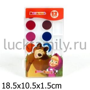 АКВАРЕЛЬ "МАША И МЕДВЕДЬ" 12 ЦВЕТОВ в кор.42наб. ― Luckfamily.ru