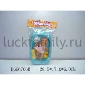 ПУПС 19СМ В ВАННОЧКЕ, С АКСЕСС. 0912C-9 В ПАК. (РУСС. УП.) 29*17*6СМ в кор.2*30шт ― Luckfamily.ru