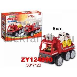 КОНСТРУКТОР ПЛАСТ. ПОЖАРНАЯ МАШИНА С ФИГУРКОЙ, 9ДЕТ. В РУСС. КОР. 30*7*20СМ в кор.2*24шт ― Luckfamily.ru