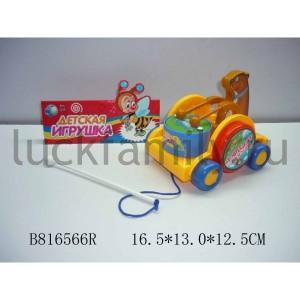 КАТАЛКА НА ВЕРЕВОЧКЕ, ЦВЕТ В АССОРТ. 3055 В ПАК. (РУСС. УП.) 17*13*13СМ в кор.2*36шт ― Luckfamily.ru