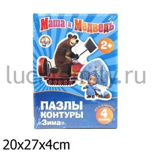 ПАЗЛ-КОНТУР. МАША И МЕДВЕДЬ. ЗИМА в уп.9шт. ― Luckfamily.ru