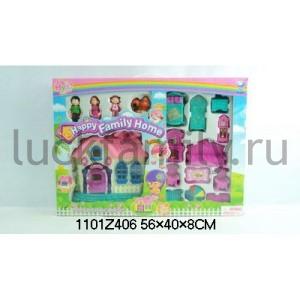 ДОМ Д/КУКОЛ С ФИГУРКАМИ И АКСЕСС. В КОР. в кор.12шт ― Luckfamily.ru