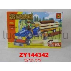 КОНСТРУКТОР ПЛАСТ. ФЕРМА С ФИГУРКАМИ И АКСЕСС., 220ДЕТ. В РУСС. КОР. 32*22*5СМ в кор.2*18шт ― Luckfamily.ru