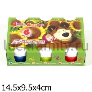 КРАСКИ ФЛУОР. ДЛЯ РИС. ПАЛЬЧ. "МАША И МЕДВЕДЬ" 6ЦВ. NEW в кор.24наб ― Luckfamily.ru