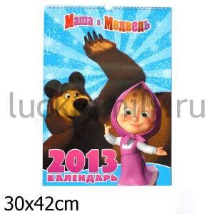 КАЛЕНДАРЬ 2013 С НАКЛЕЙКАМИ "МАША И МЕДВЕДЬ" в кор.20шт ― Luckfamily.ru