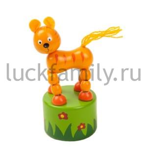 ДЕР. ИГРУШКА "ИГРАЕМ ВМЕСТЕ" ДЕРГУНЧИК НА ЛЕСКЕ "ТИГР" В ПАК. 11*5*5CM в кор.18*12шт ― Luckfamily.ru