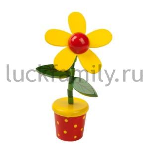 ДЕР. ИГРУШКА "ИГРАЕМ ВМЕСТЕ" ДЕРГУНЧИК НА ЛЕСКЕ "ЦВЕТОК" В ПАК. 13*7*7CM в кор.8*12шт ― Luckfamily.ru