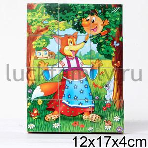 КУБИКИ  В КАРТИНКАХ 25 РУССКИЕ СКАЗКИ 12ШТ в полиэт.уп.16шт ― Luckfamily.ru