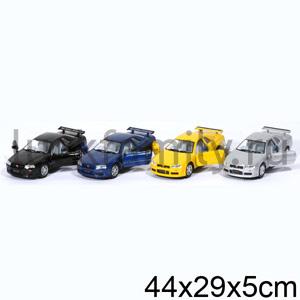 МАШИНА NISSAN SKYLINE GTR R34 МЕТАЛЛ ИНЕРЦ. ОТКРЫВ. ДВЕРИ 1:36 В ДИСПЛЕЕ 13СМ УП-12ШТ в кор 2*6уп ― Luckfamily.ru