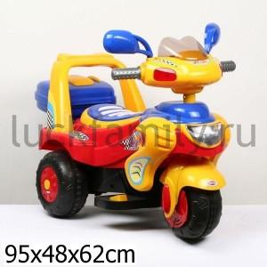 МОТОЦИКЛ "BUGATI" НА АККУМ. КРАСН+СИНИЙ+ЖЕЛТ ОЗВУЧ. 3-8ЛЕТ ДО 30КГ 3КМ/Ч 94*48*62СМ В КОР. в кор.1шт ― Luckfamily.ru