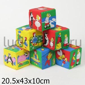НАБОР ИЗ 6 КУБИКОВ "МЯКИШИ" (МУЛЬТИКИ) в кор.16наб ― Luckfamily.ru