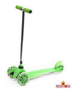 Самокат 3-х колесный  A5-3 MINI green со светящимися колесами  ― Luckfamily.ru