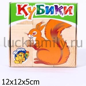 НАБОР ИЗ 9-И КУБИКОВ "ЖИВОТНЫЕ ЛЕСА" в кор.27наб ― Luckfamily.ru