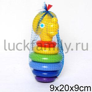 ВОЛК МИНИ-ПИРАМИДА С КОЛЬЦАМИ В СЕТКЕ в уп.22шт ― Luckfamily.ru