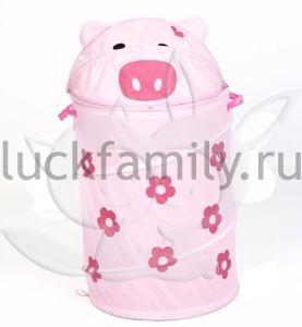 БОНИ, КОРЗИНА для игрушек "Розовая свинка", (от 3-х лет) ― Luckfamily.ru